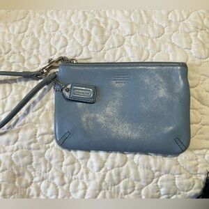 Coach baby blue wrist wallet